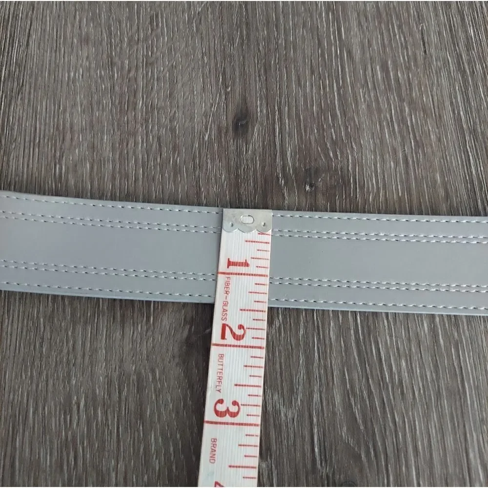 Calvin Klein Gray Synthetic Leather Belt Medium